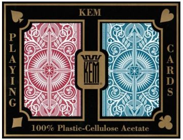 Kem Arrow Playing Cards: Red & Blue Bridge Size, Regular Index 2-Deck Set